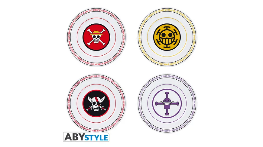 ONE PIECE 4er Teller Set Emblems