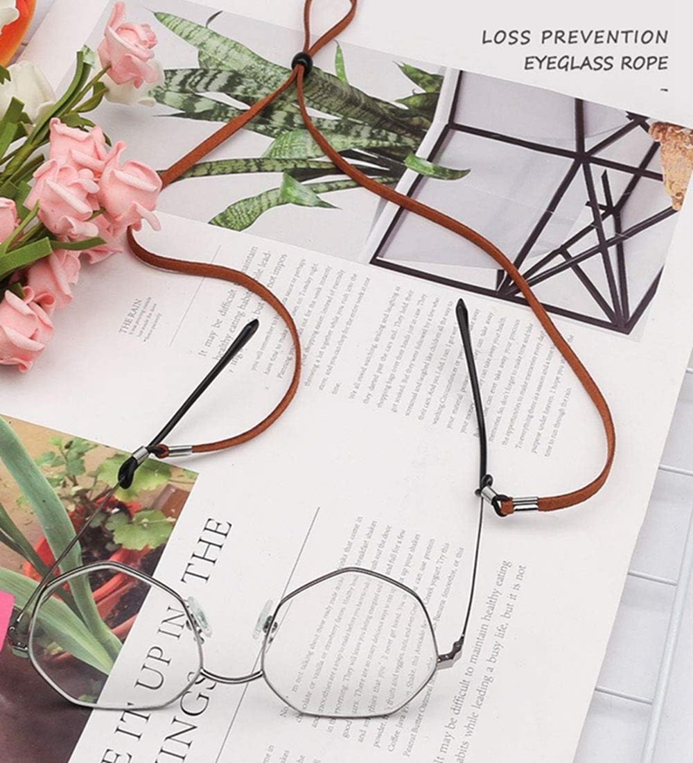 Ronner UG Brillenkette 3 Stück Brillenband aus Leder, Universal Brillenbänder Brillenkette