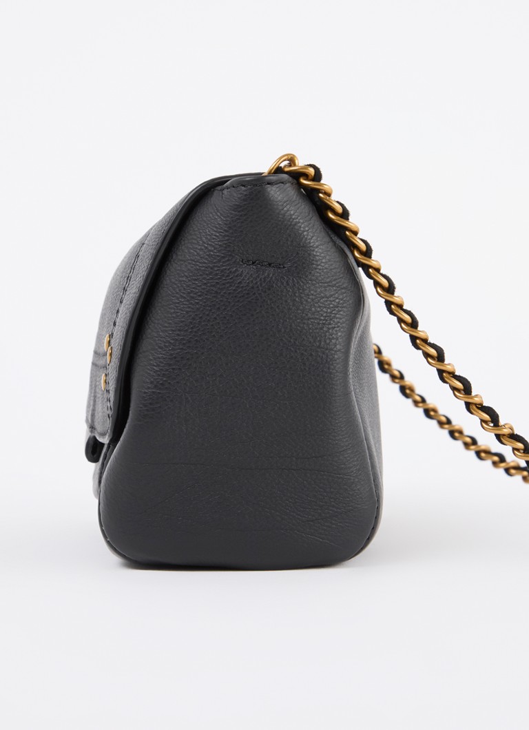 Sac bandoulière Jérôme Dreyfuss Lulu S en cuir de veau avec détails en daim de chèvre