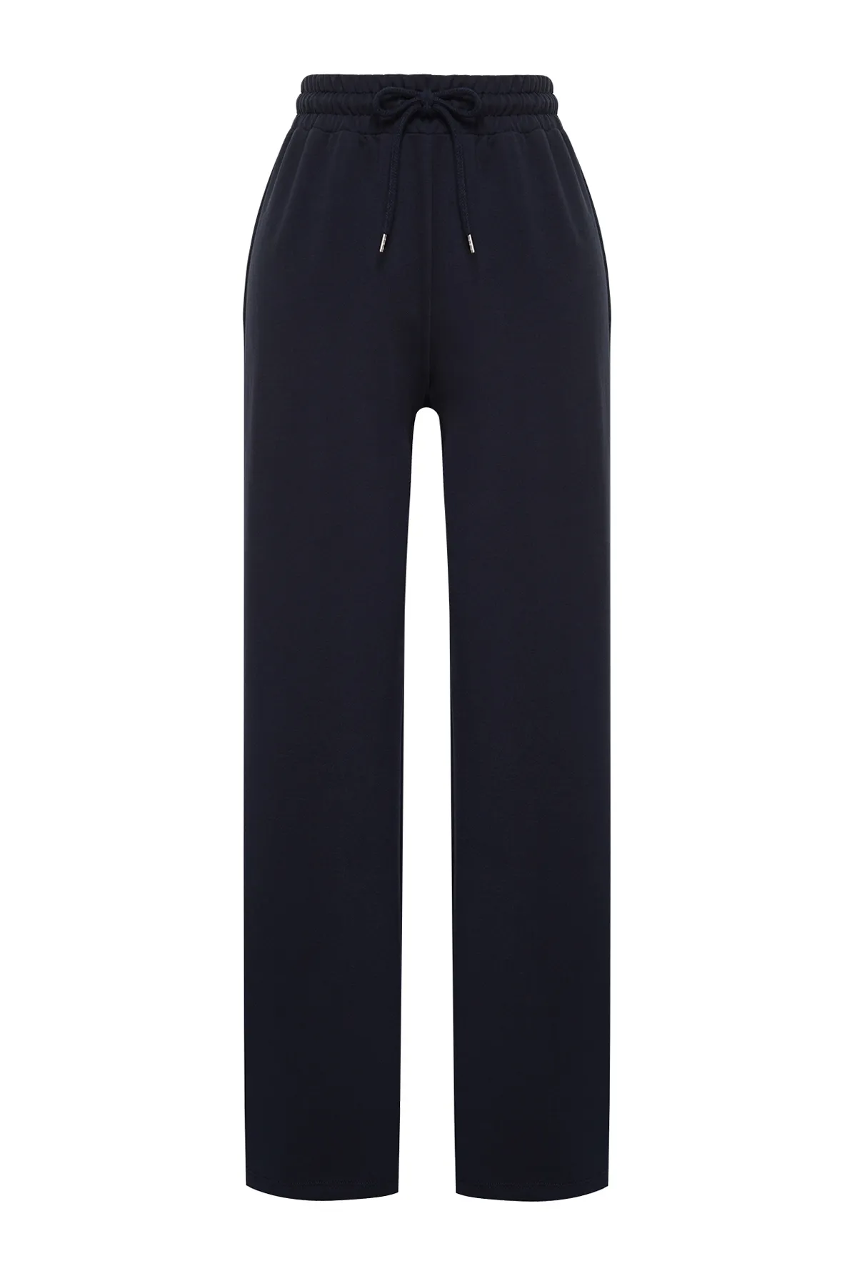 Trendyol Collection  Dunkelblaue Sport-Jogginghose mit weitem Bein und dünnem Strick TWOAW22EA0053