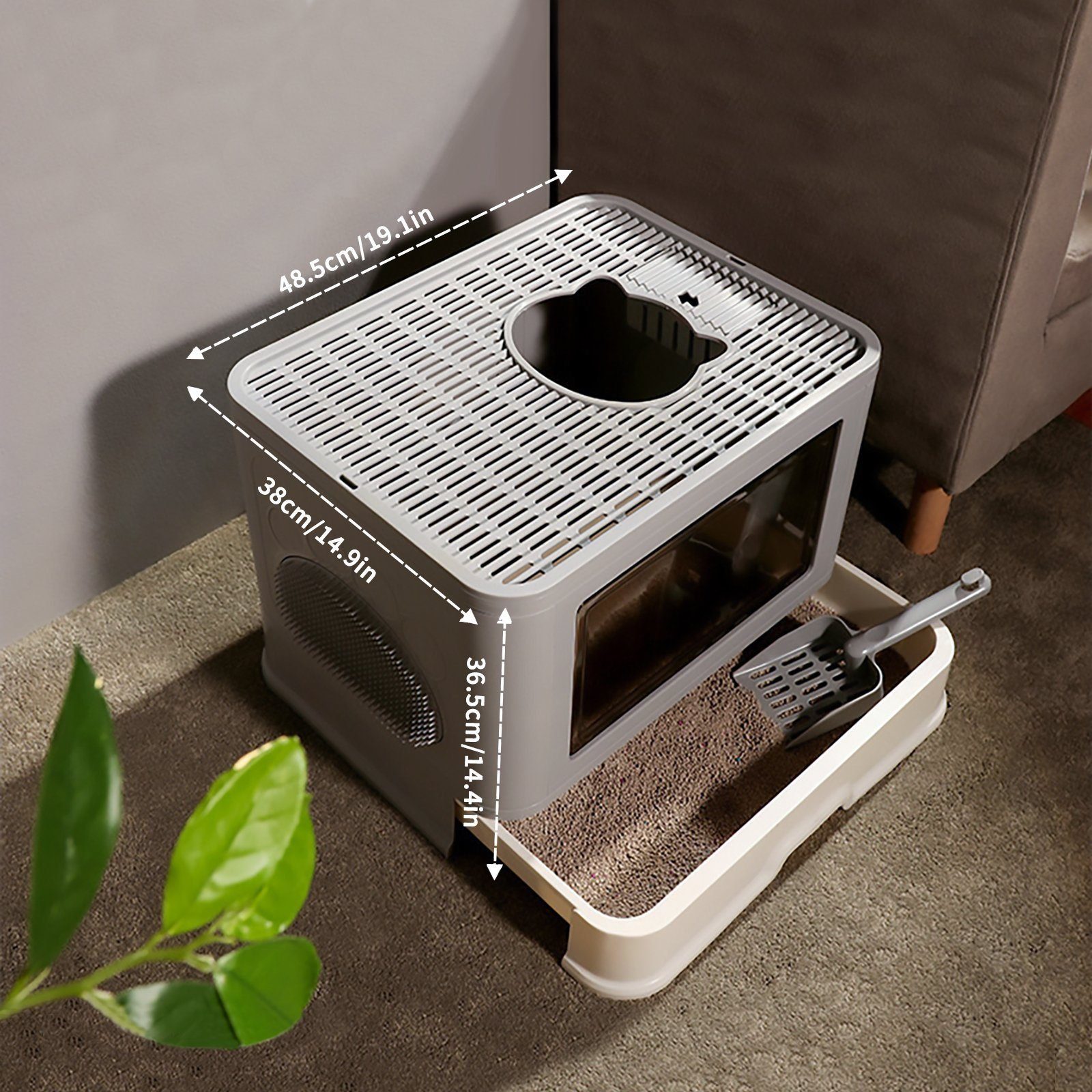 Wenta Katzentoilette Katzenklo mit Deckel, Schaufel, für Katzen bis zu 15 kg