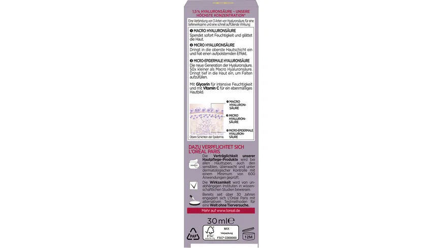 L'Oréal Paris Revitalift Filler Hyaluronsäure Serum 30 ml