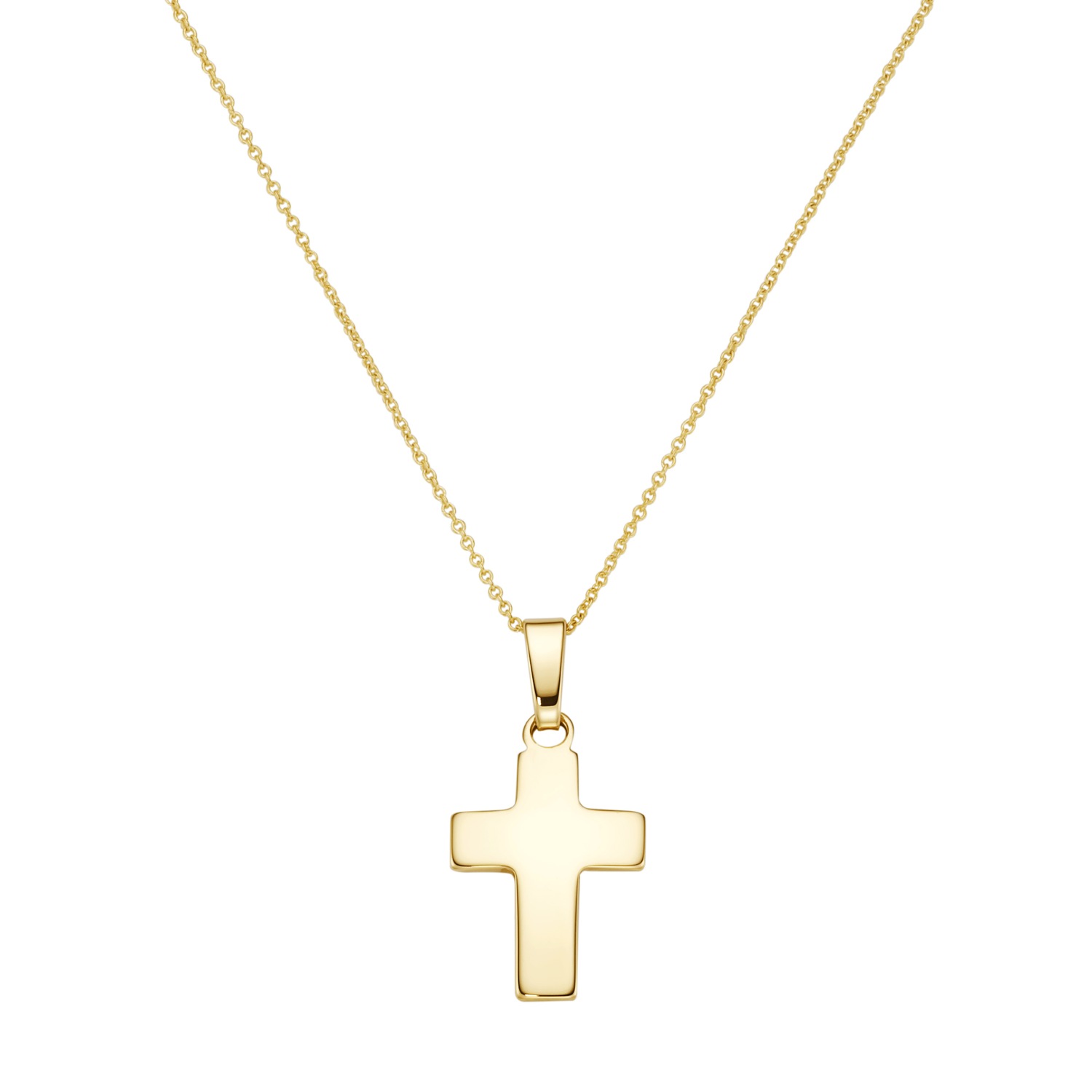 Kette Kreuz Anhänger. Gold 375
