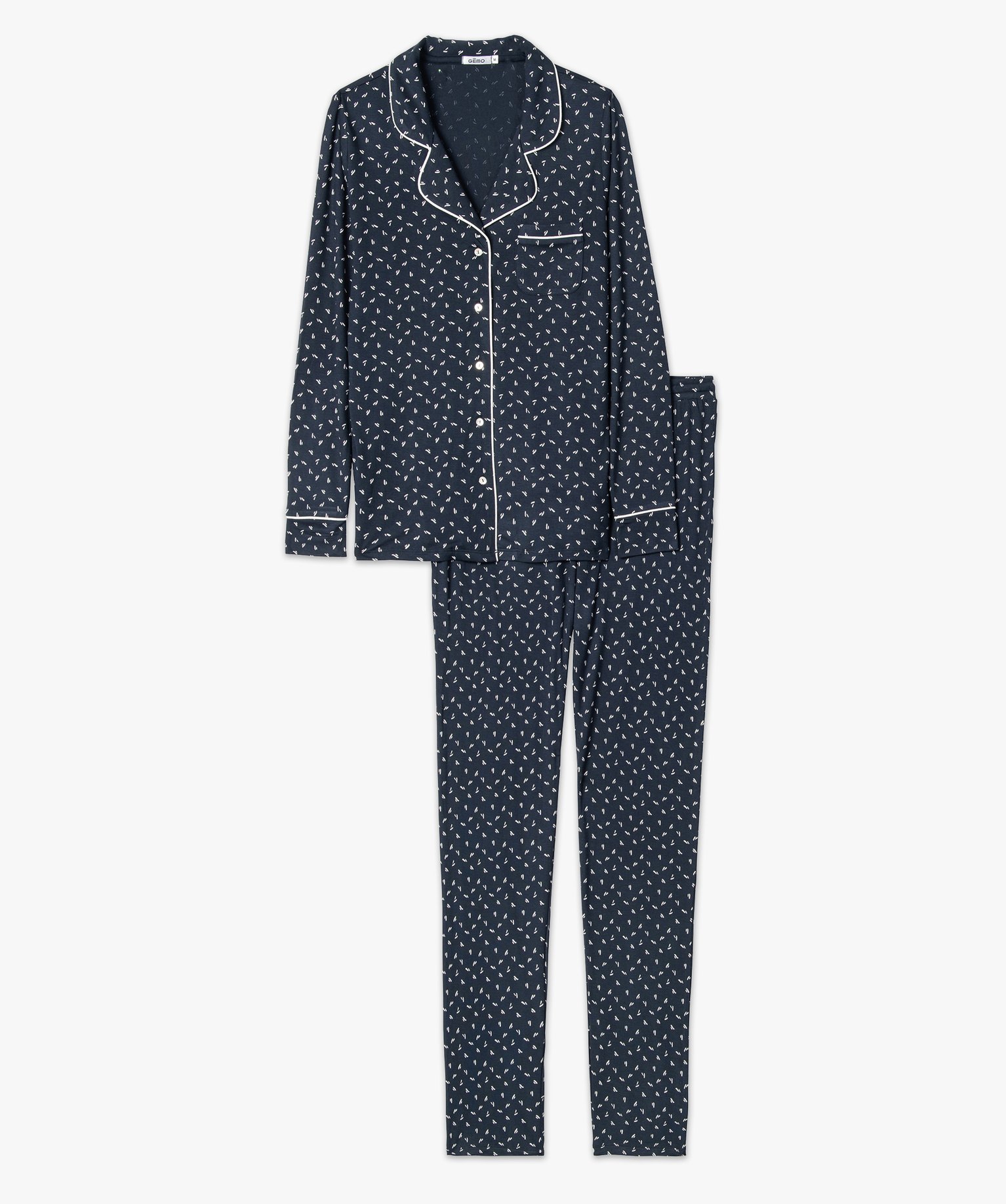 Pyjama deux pièces : chemise et pantalon femme multicolore | GEMO