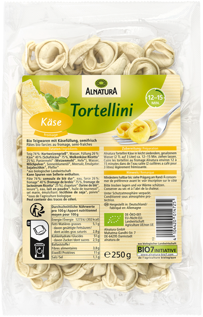 Alnatura Bio Tortellini Käse