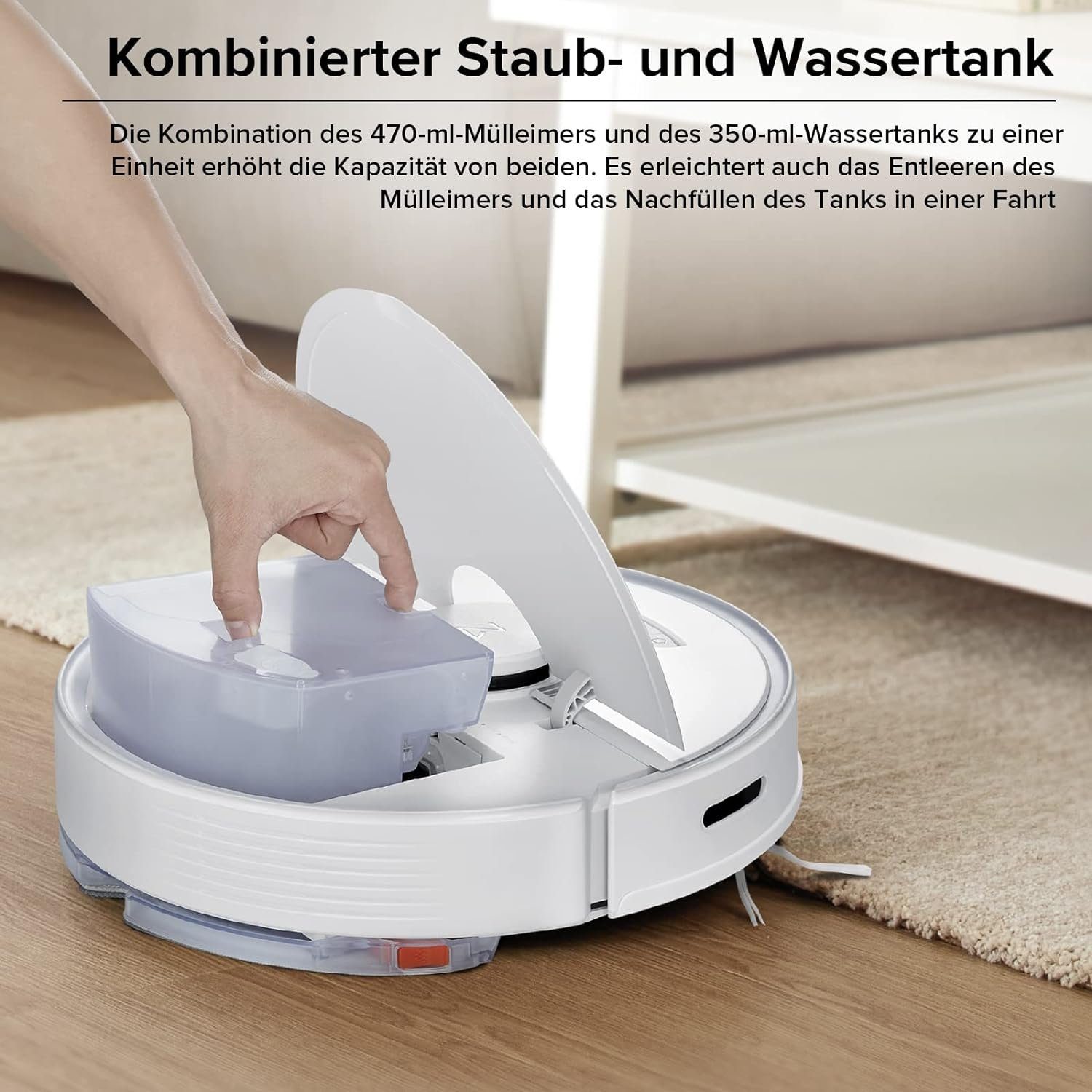 Roborock Saugroboter Q7 Max+, 58,00 W, 4200Pa, Intelligente Staubsammlung, Teppichboden reinigen, 3D-Map, LiDAR-Navigation, Kindersicherung, Beutellos, App-Steuerung