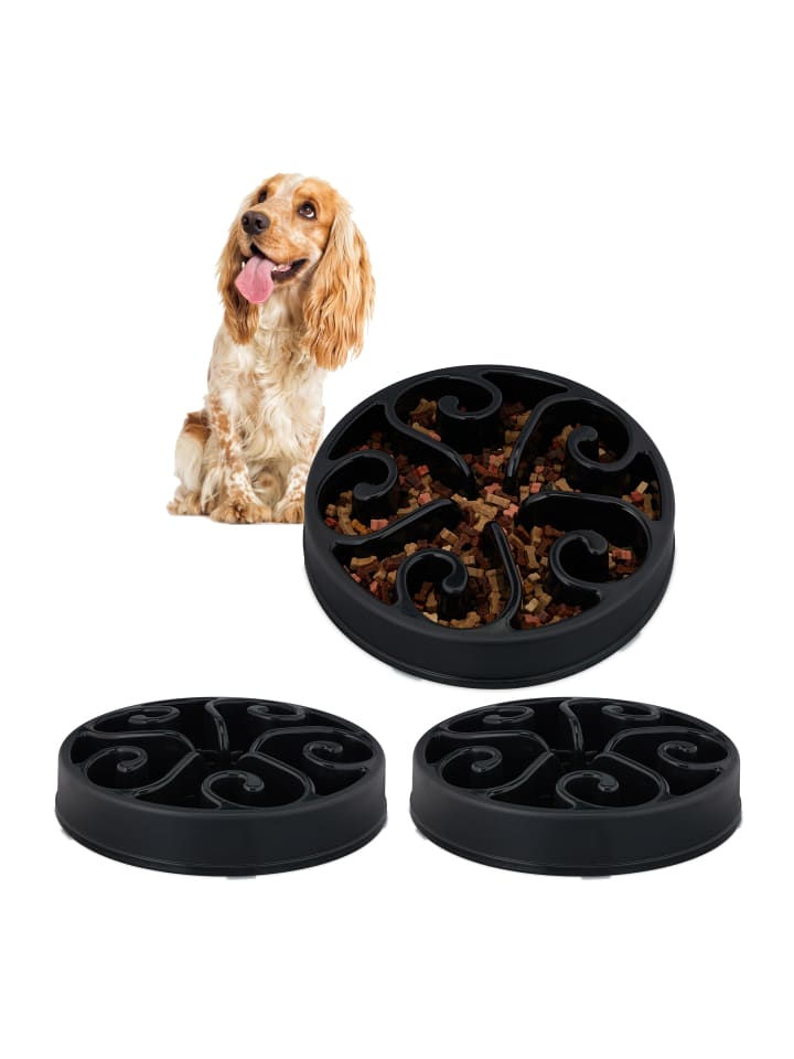 relaxdays 3 x Anti Schling Napf in Schwarz günstig kaufen onesize