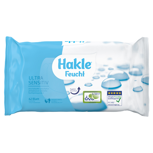HAKLE Feucht Ultra Sensitiv Feuchtes Toilettenpapier  42 St  Tücher