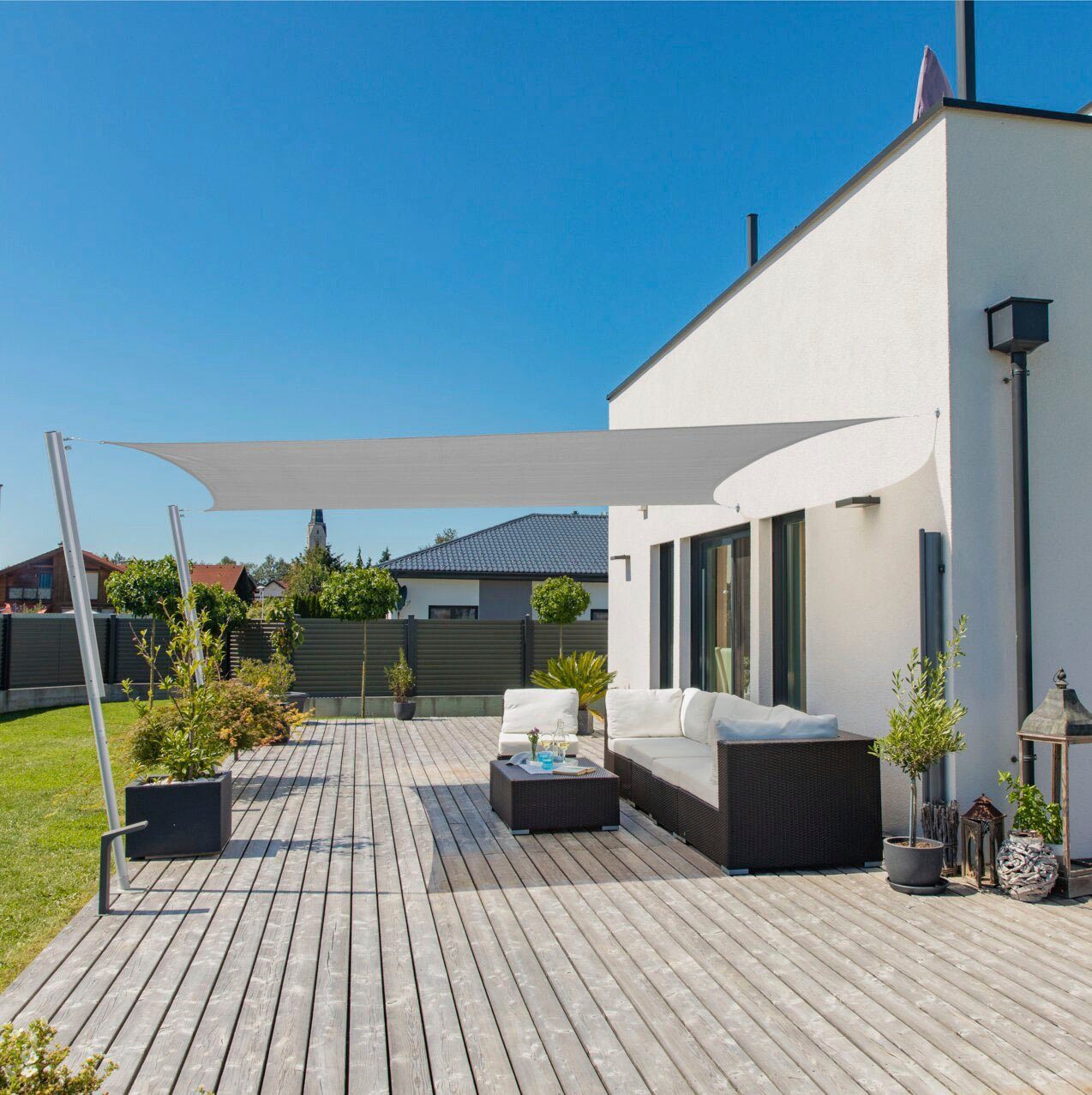 Windhager Sonnensegel Capri Rechteck, 4x5m, grau