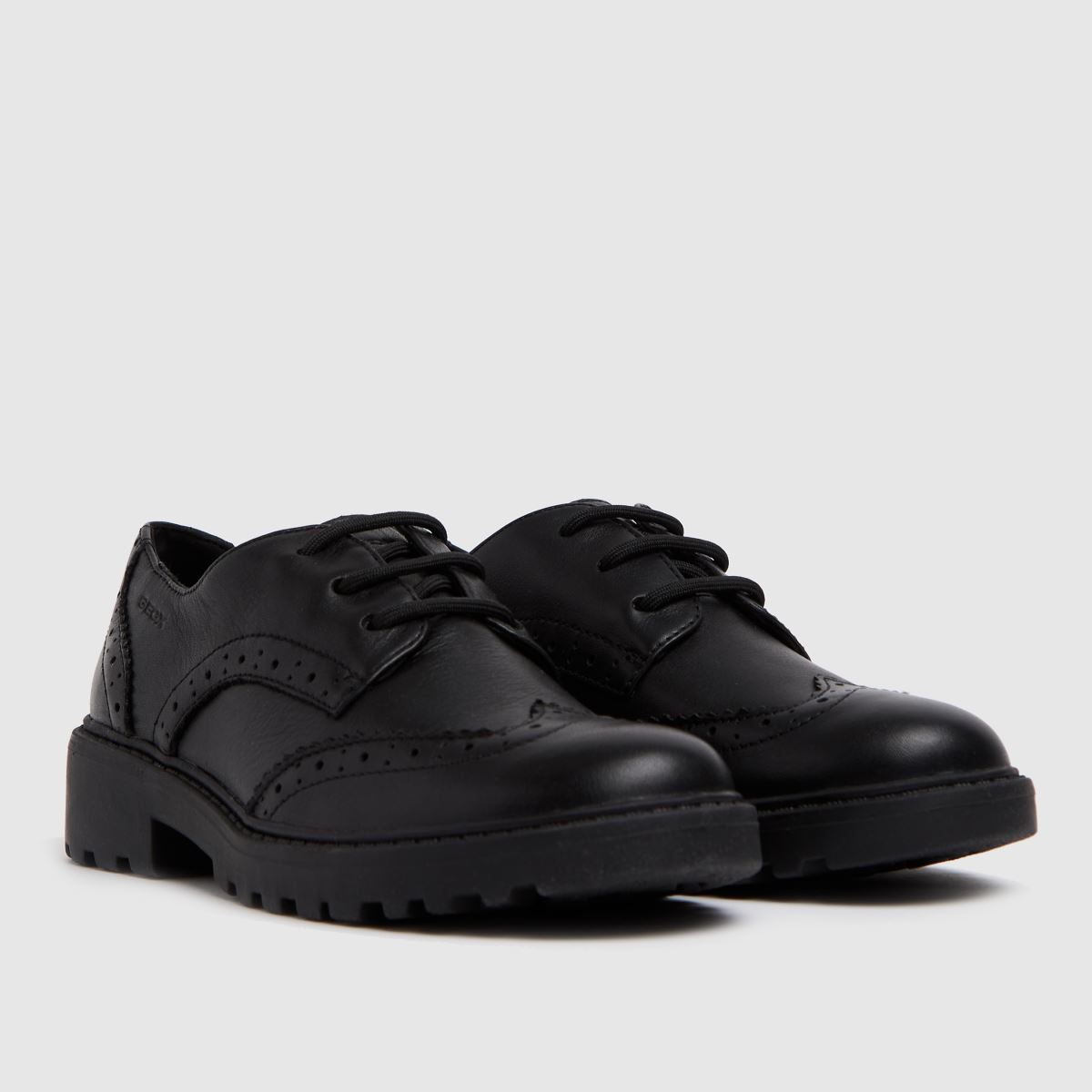 Geox svarta Casey Brogue flickor juniorskor