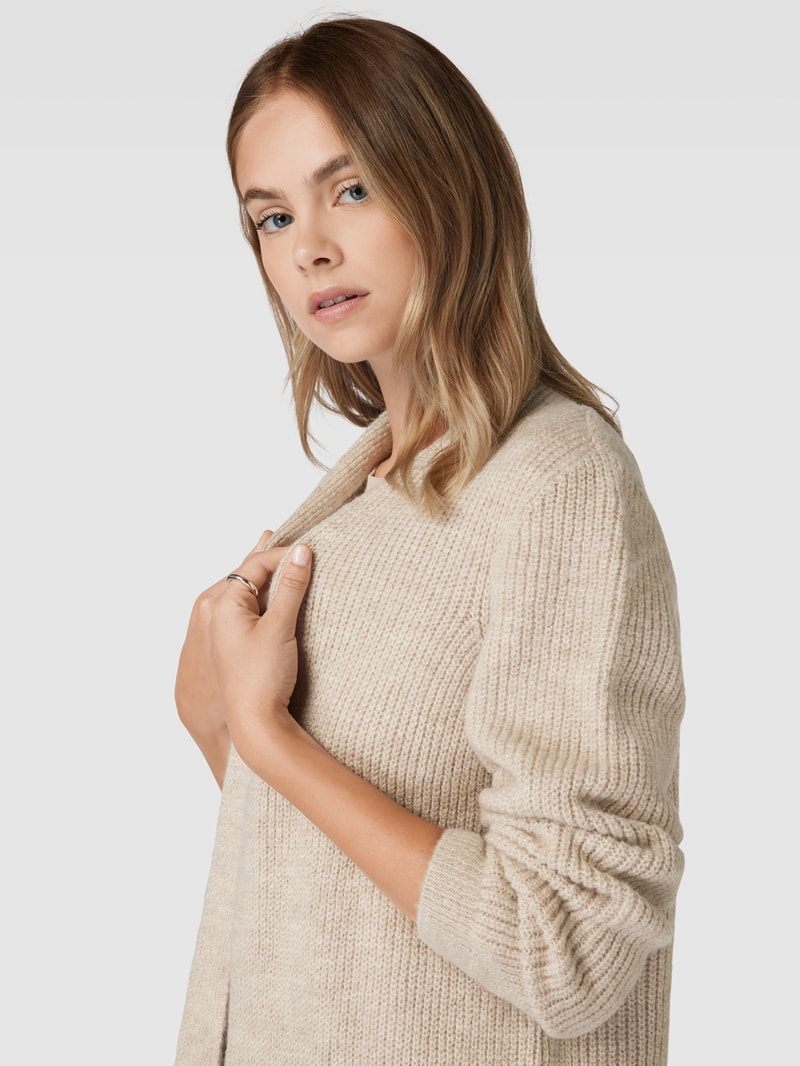 Strickpullover mit Stehkragen Modell 'IBI' in beige