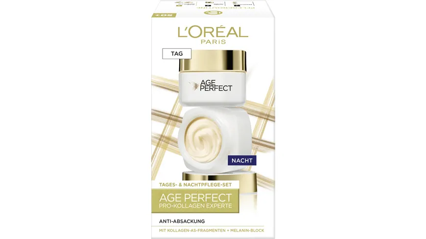 L'Oréal Paris Age Perfect Pro-Kollagen Experte Gesichtspflegeset mit Tages- & Nachtcreme 100 ml