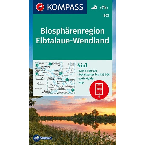 KOMPASS WANDERKARTE BIOSPHÄRENREGION ELBTALAUE-WENDLAND
