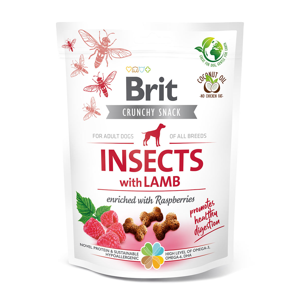 Brit Crunchy Cracker-Insekten, Lamm und Himbeeren bei ZooRoyal