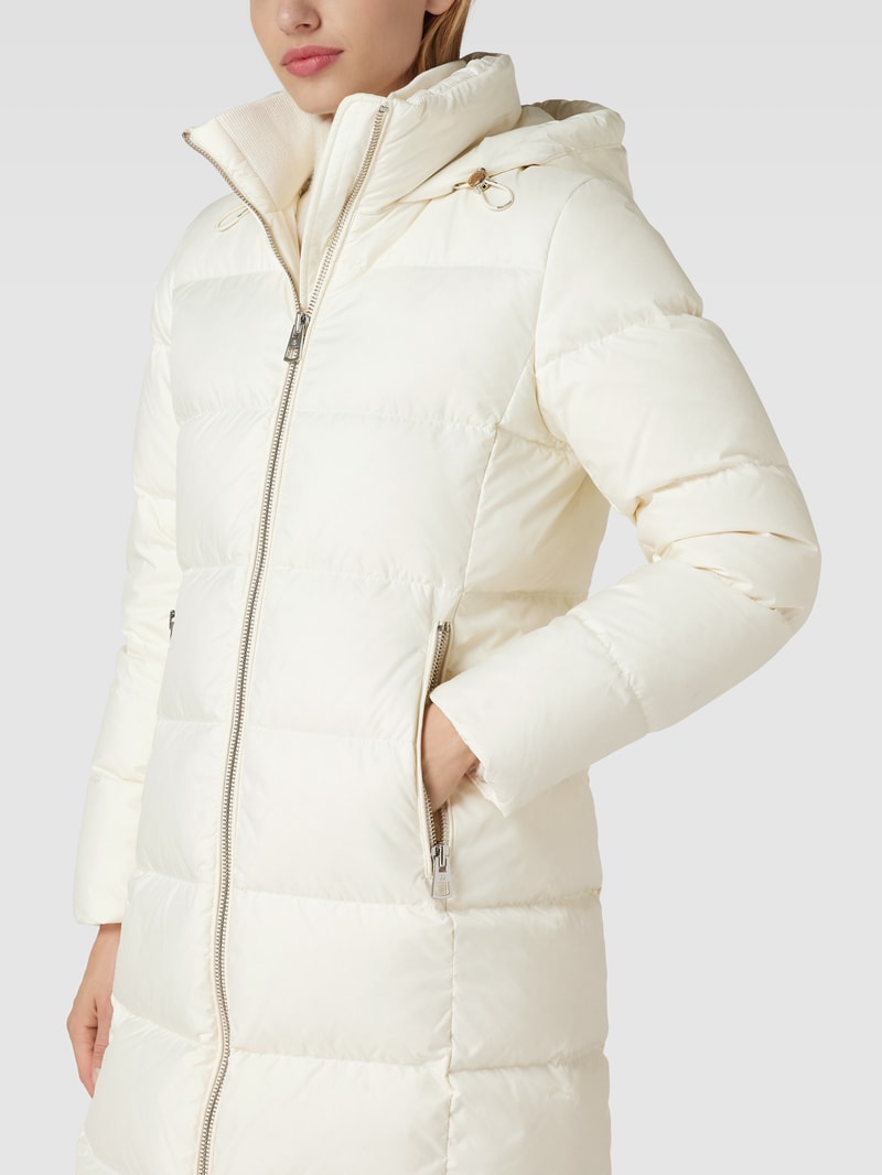 Daunenmantel mit Kapuze mit Tunnelzug in offwhite