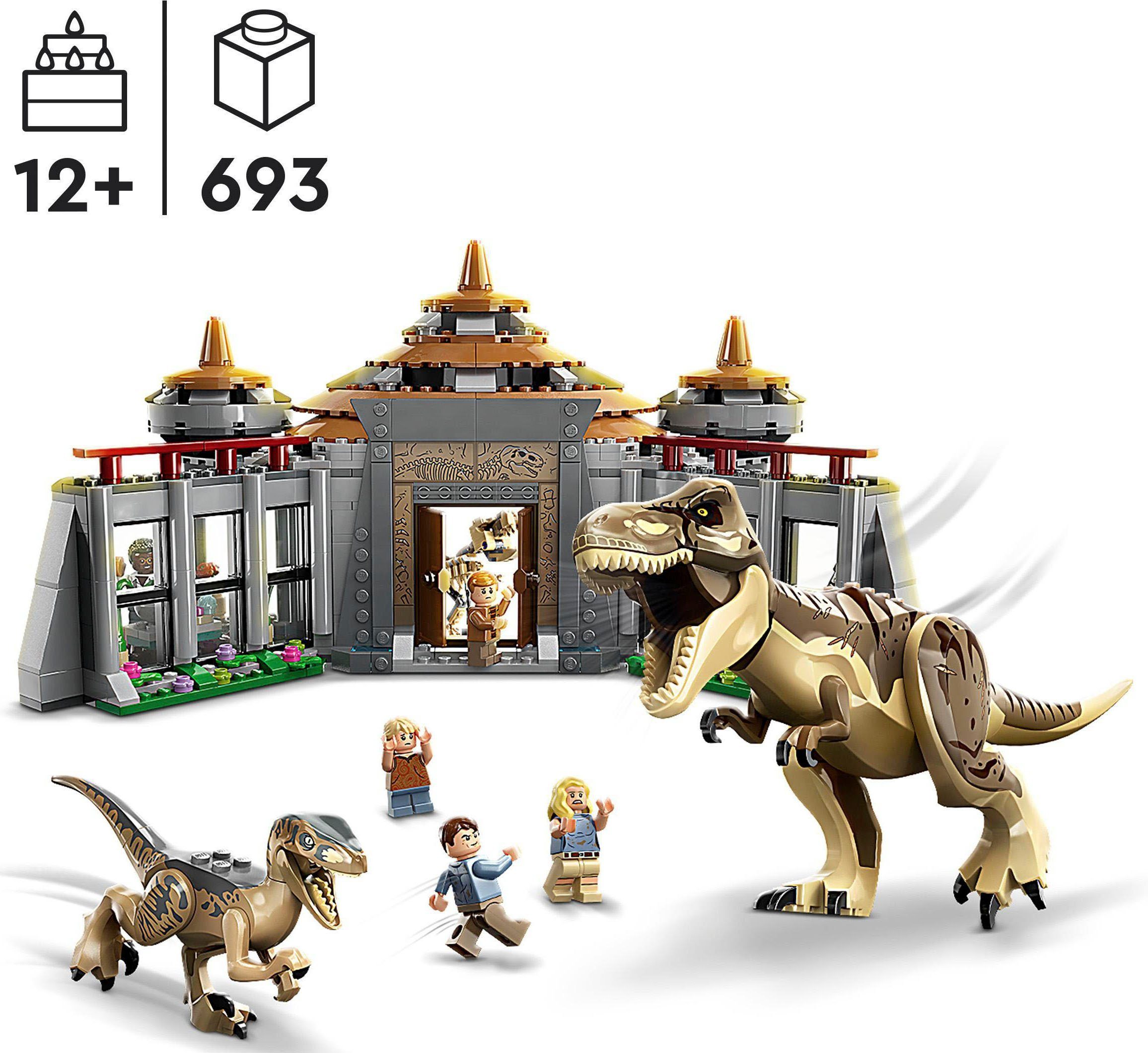 LEGO® Konstruktionsspielsteine Angriff des T. rex und des Raptors aufs Besucherzentrum (76961), (693 St), LEGO® Jurassic Park; Made in Europe