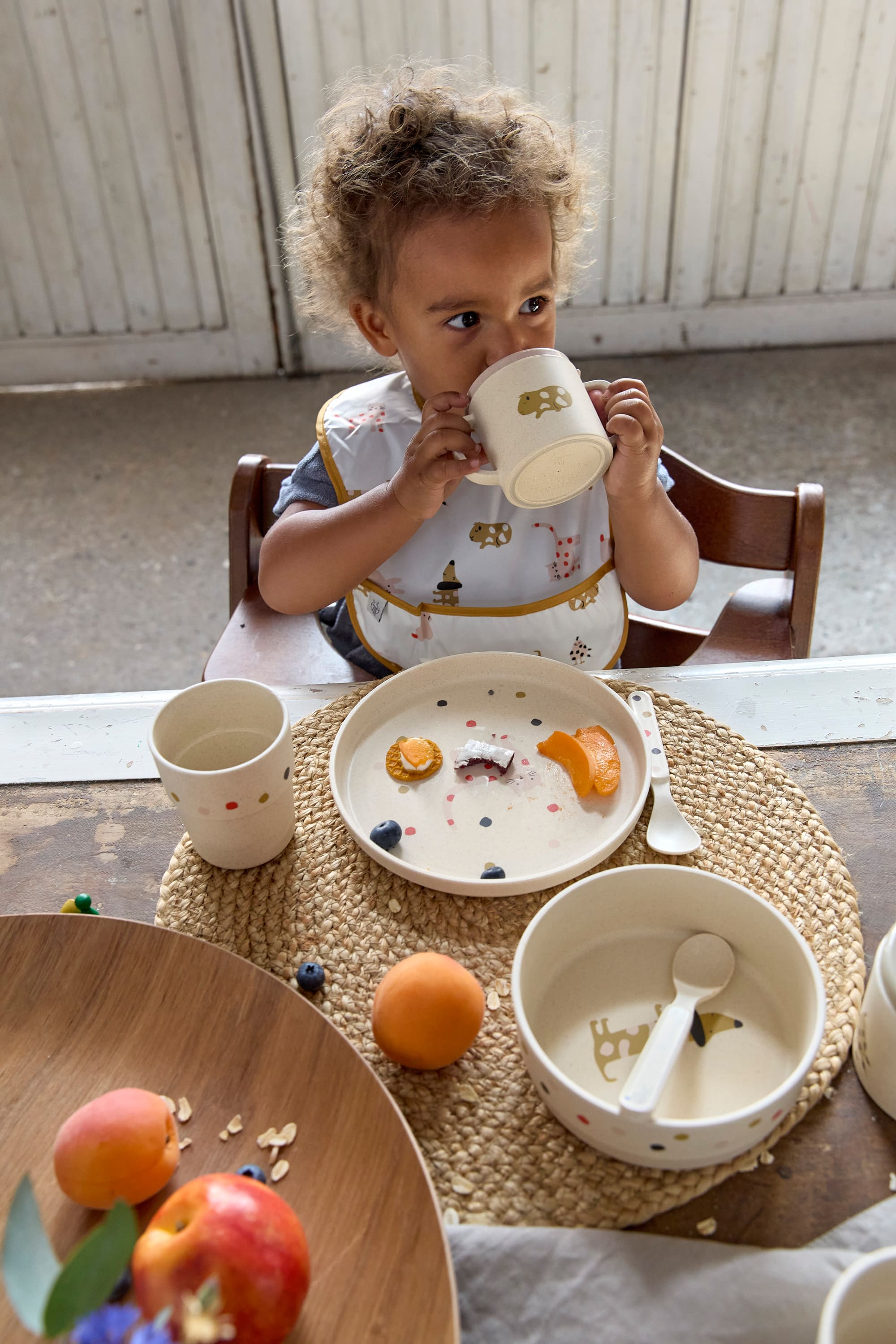 Kindergeschirr Set (Teller - Schüssel - Becher - Löffel), Little Mateys Spicy Orange