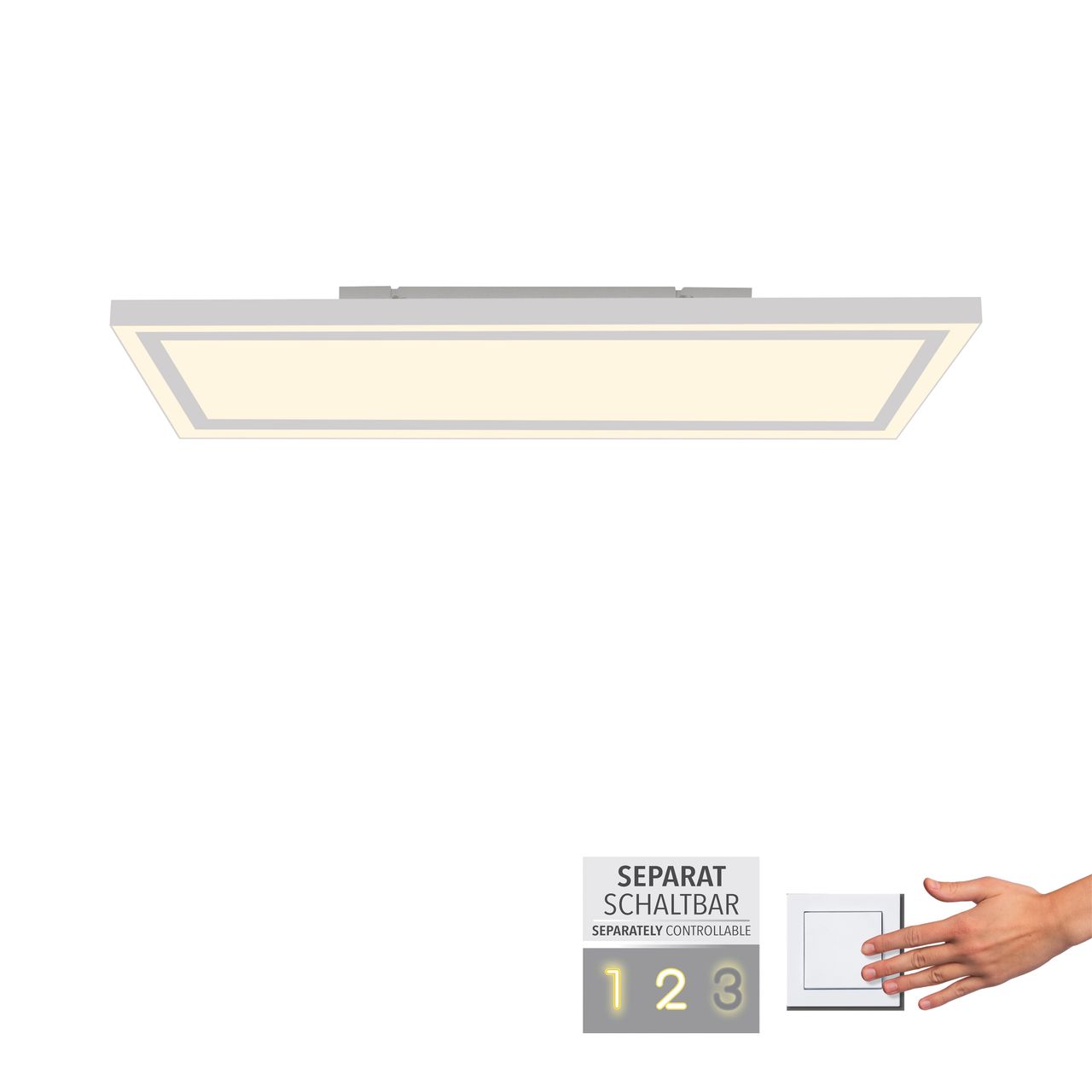 JUST LIGHT JUST LIGHT. LED Deckenleuchte EDGING, separat steuerbar, 3000 Kelvin, rechteckig, Weiß