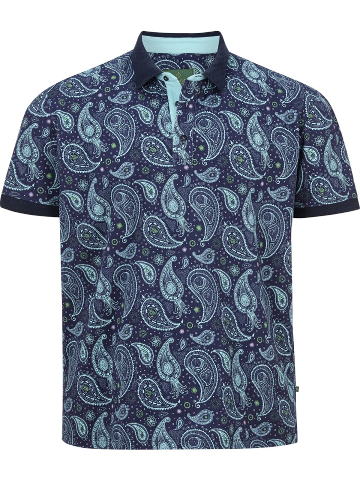 Charles Colby Poloshirt EARL SUITBERT in blau gemustert günstig kaufen XXL