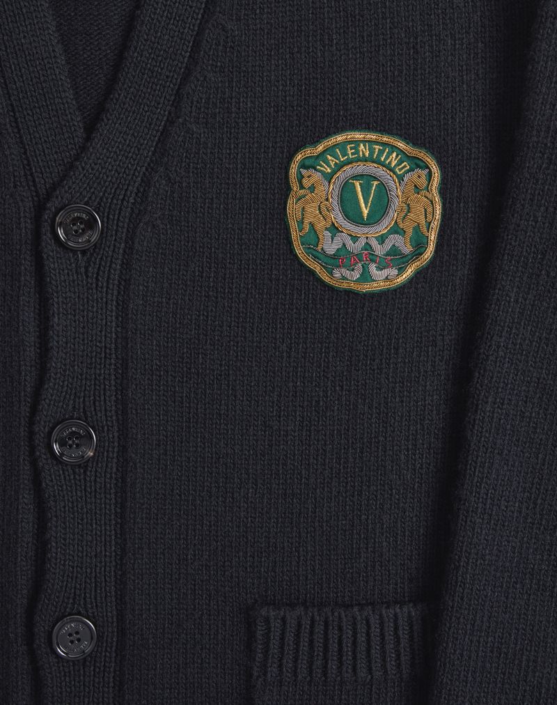 Cardigã de lã Valentino com aplique bordado Valentino