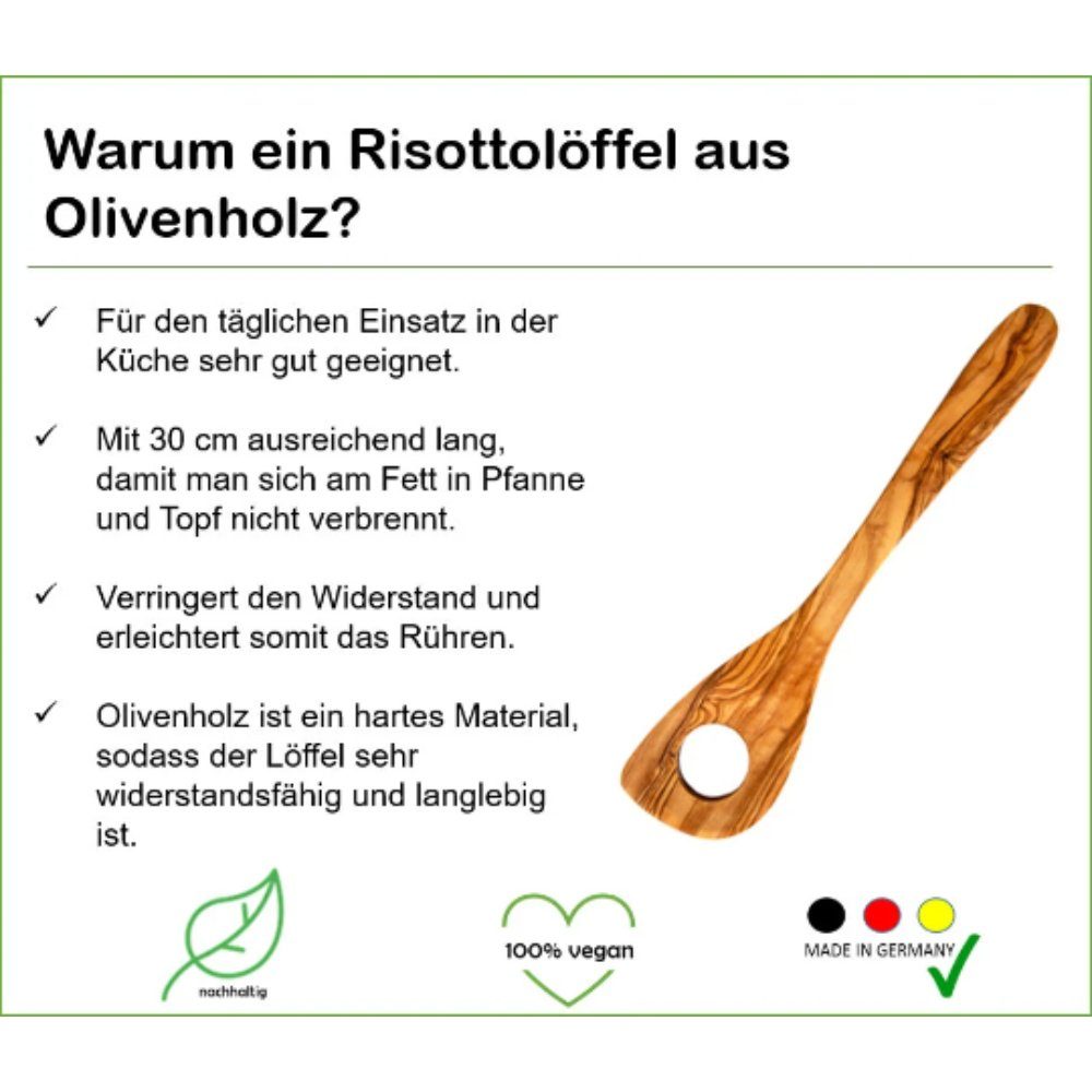 Olivenholz-erleben Soßenlöffel Risottolöffel, antibakterielle Wirkung