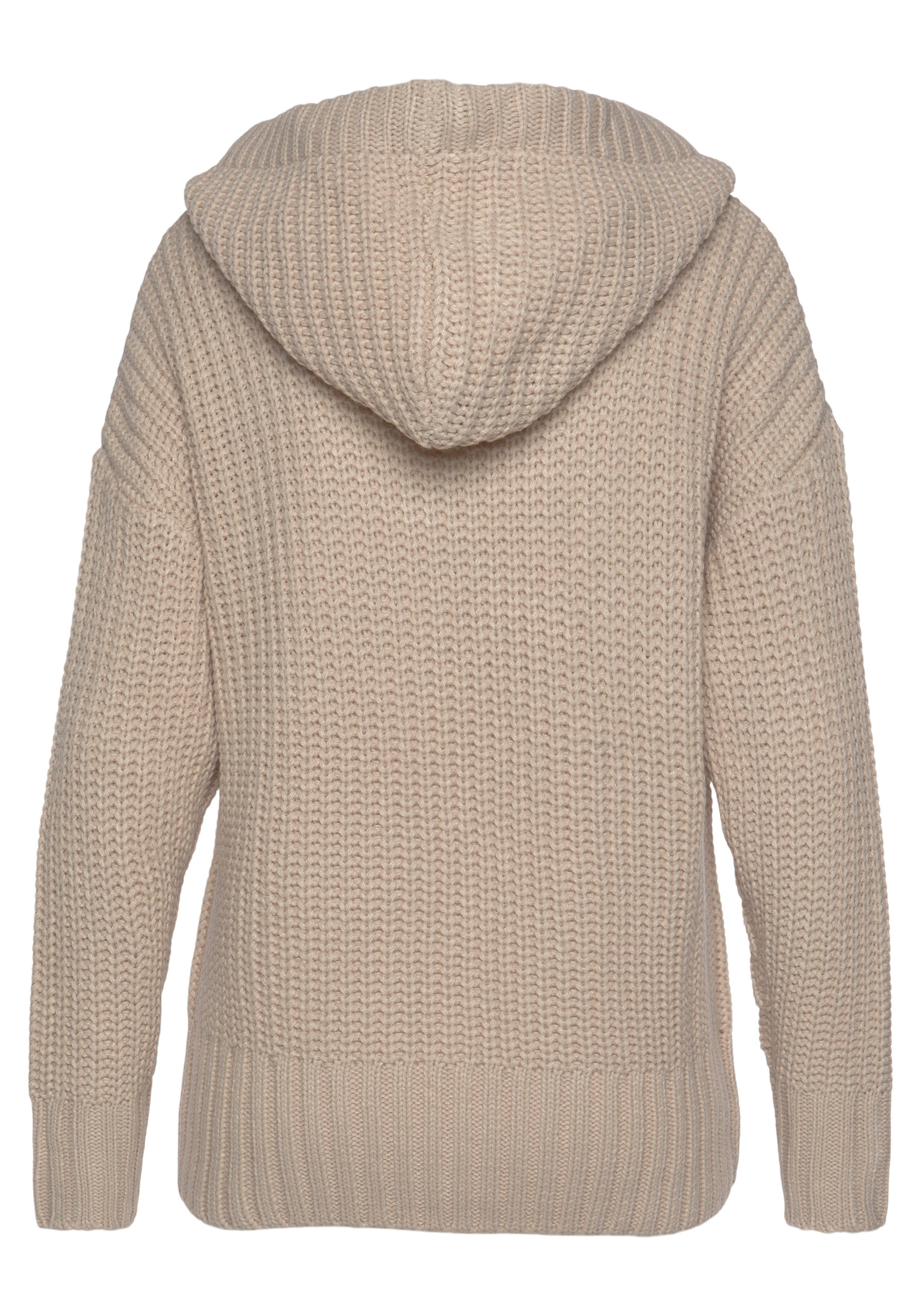 LASCANA Kapuzenpullover aus weichem Grobstrick