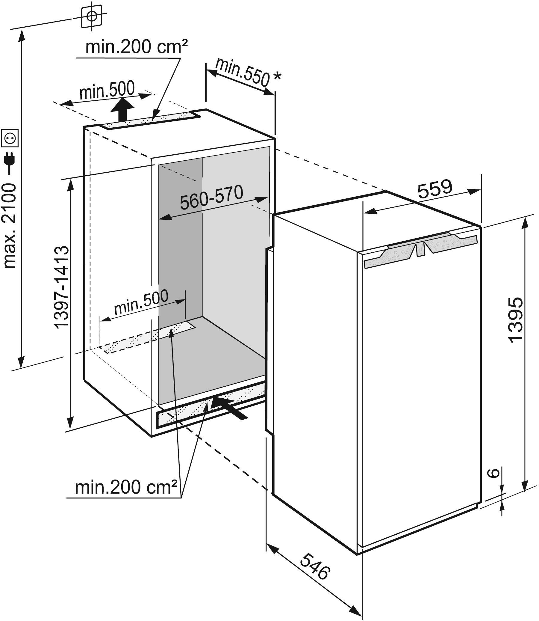 Liebherr Einbaukühlschrank IRBd 4521_991620751, 139,5 cm hoch, 55,9 cm breit, 4 Jahre Garantie inklusive