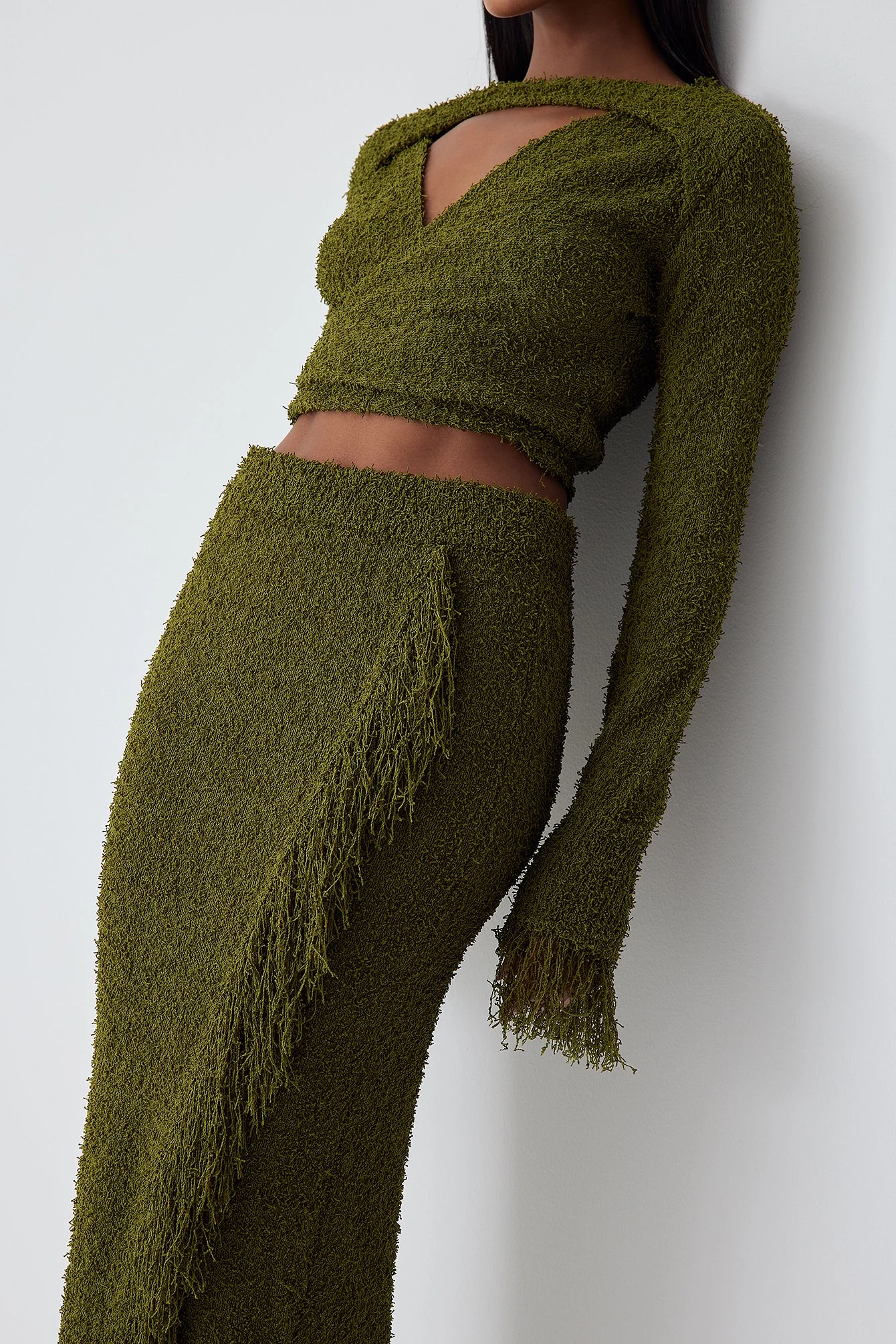 Gestrickter Rock mit Fransendetail
