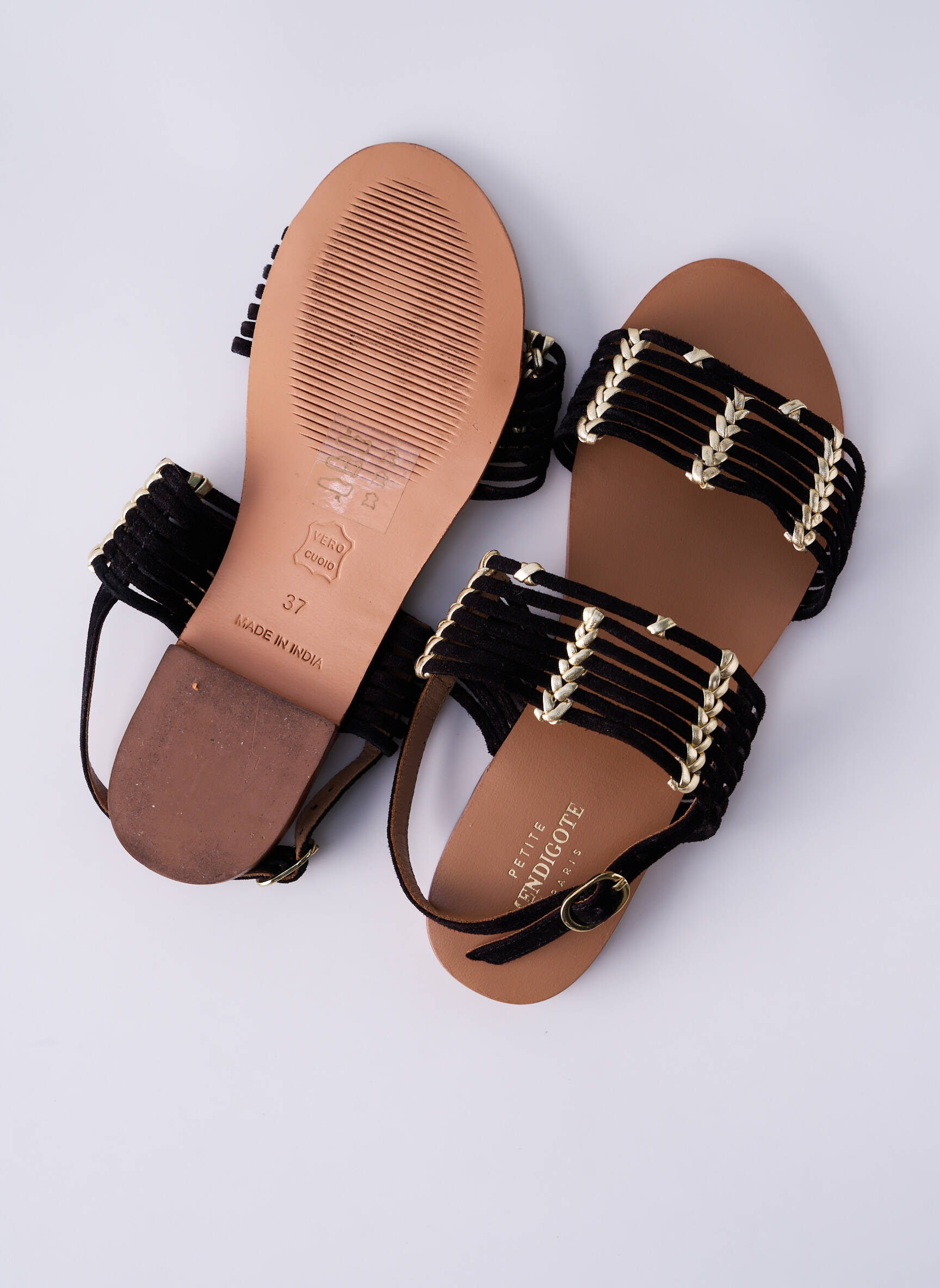 Petite Mendigote Sandales Nu Pieds Femme couleur noir