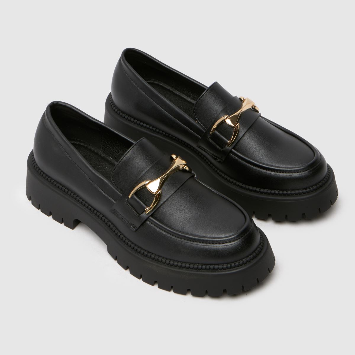 schuh svarta gitterloafers för flickor och ungdomar