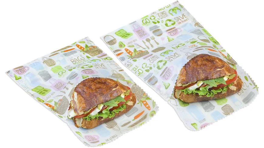 nuts Bienenwachstuch Sandwich und Snack Zero, 2 Stück