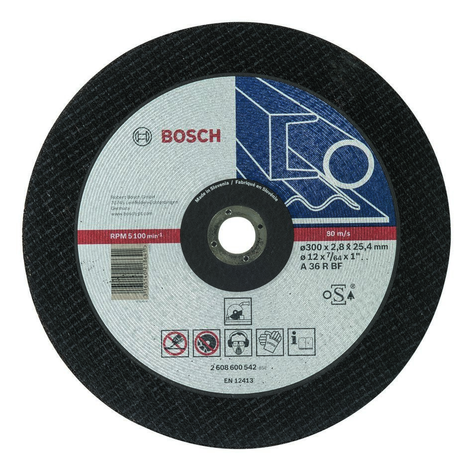 Disc de tăiere drept Bosch Blue Accessories 2608600542 Expert for Metal A 36 R BF, 300 mm, 25,40 mm, 2,8 mm