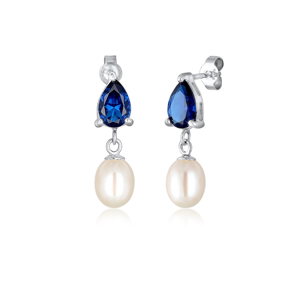 Elli Elli Boucles d'Oreilles Süwasserzuchtperle Tropfen 925 Silber Boucles d'oreilles