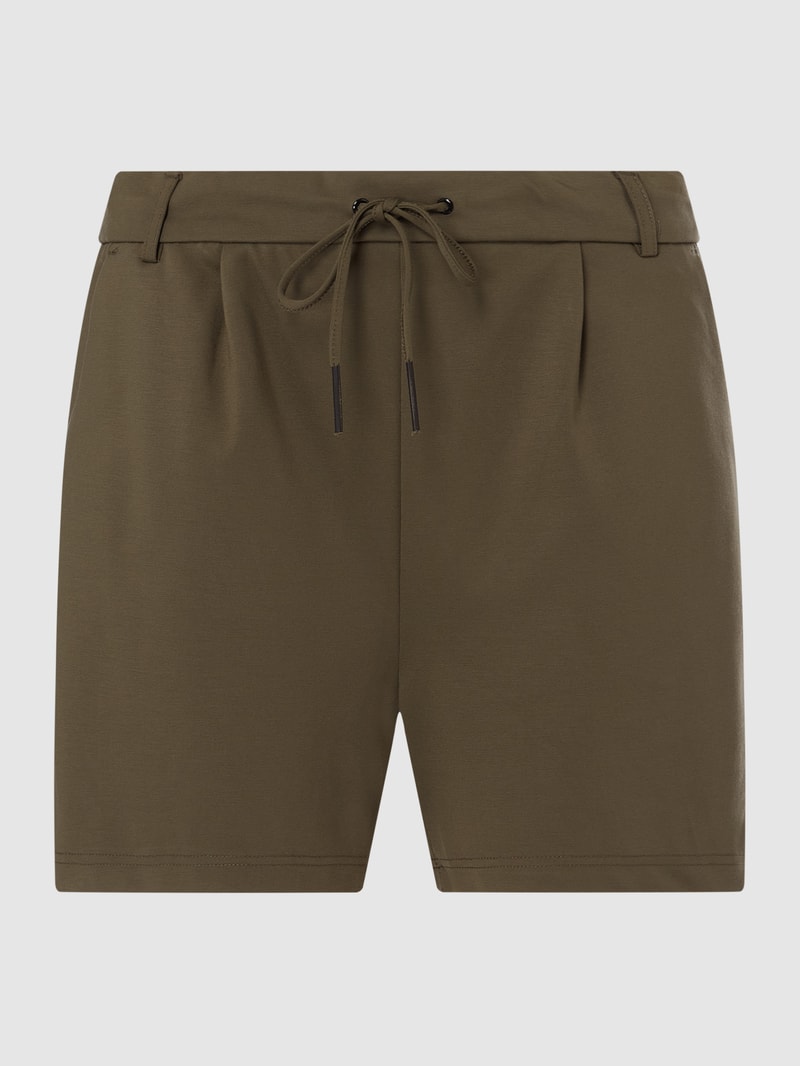 PLUS SIZE Shorts mit Stretch-Anteil Modell 'Trash Life' in olivgrün