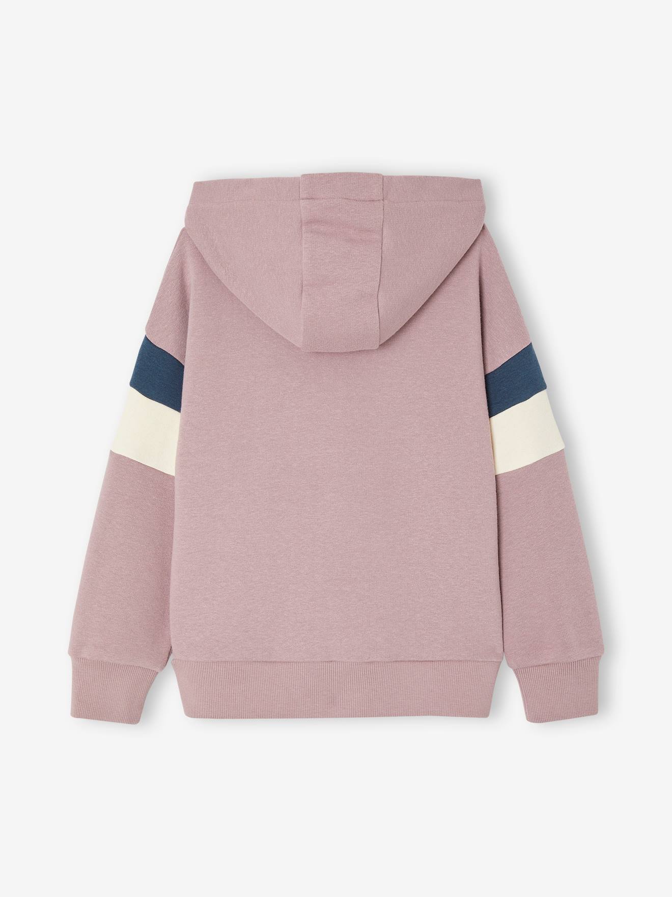 Vertbaudet Jungen Kapuzensweatshirt mit Colorblock-Ärmeln Oeko-Tex - malve