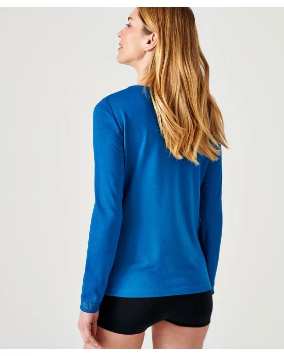 T-shirt Thermol'love empiècement tulle animalier