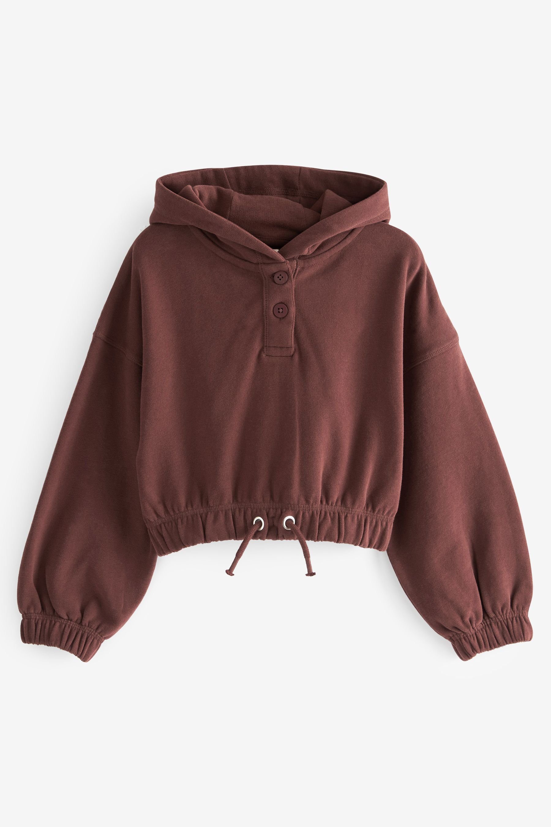 Next Kapuzensweatshirt Verkürztes Hoodie mit Knopfleiste (1-tlg)