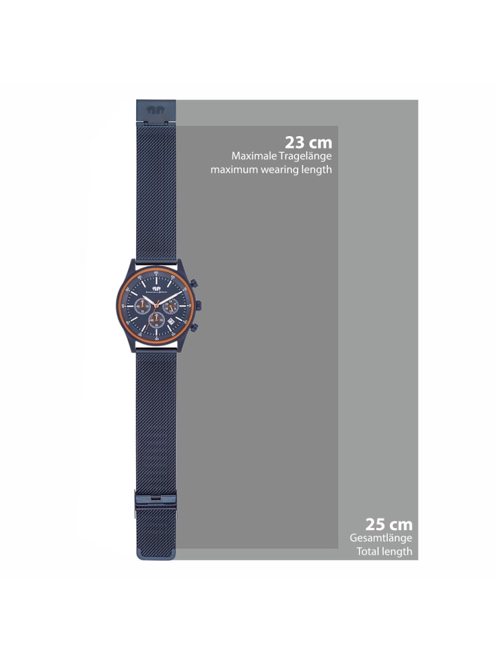 Rhodenwald & Söhne Herren Chronograph blau Edelstahl blau in blau günstig kaufen 23 cm