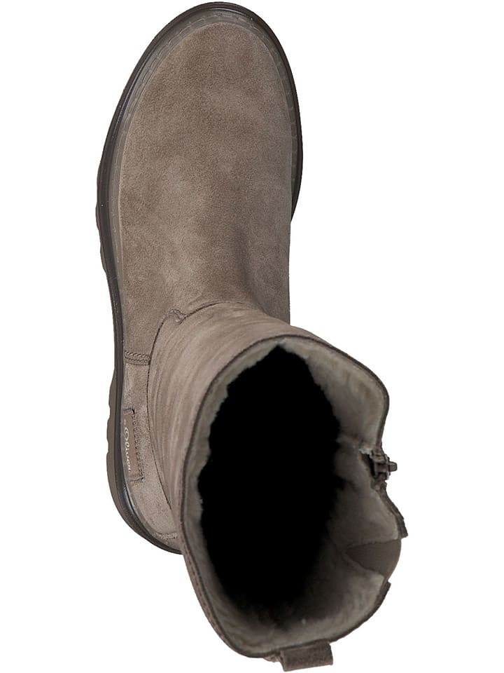 s.Oliver Leder-Stiefel in Taupe günstig kaufen