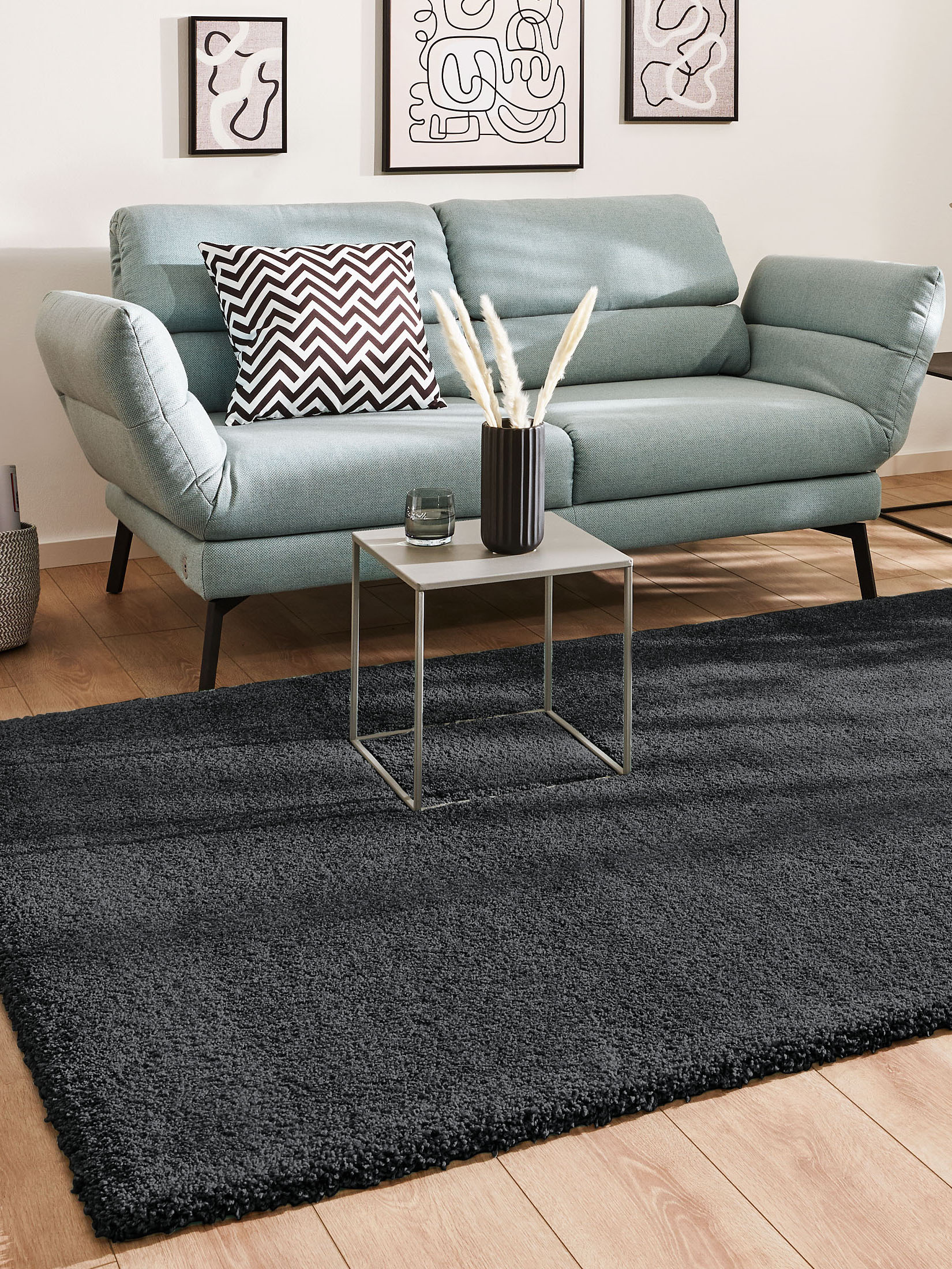 Lounge Hochflor-Teppich, Anthrazit