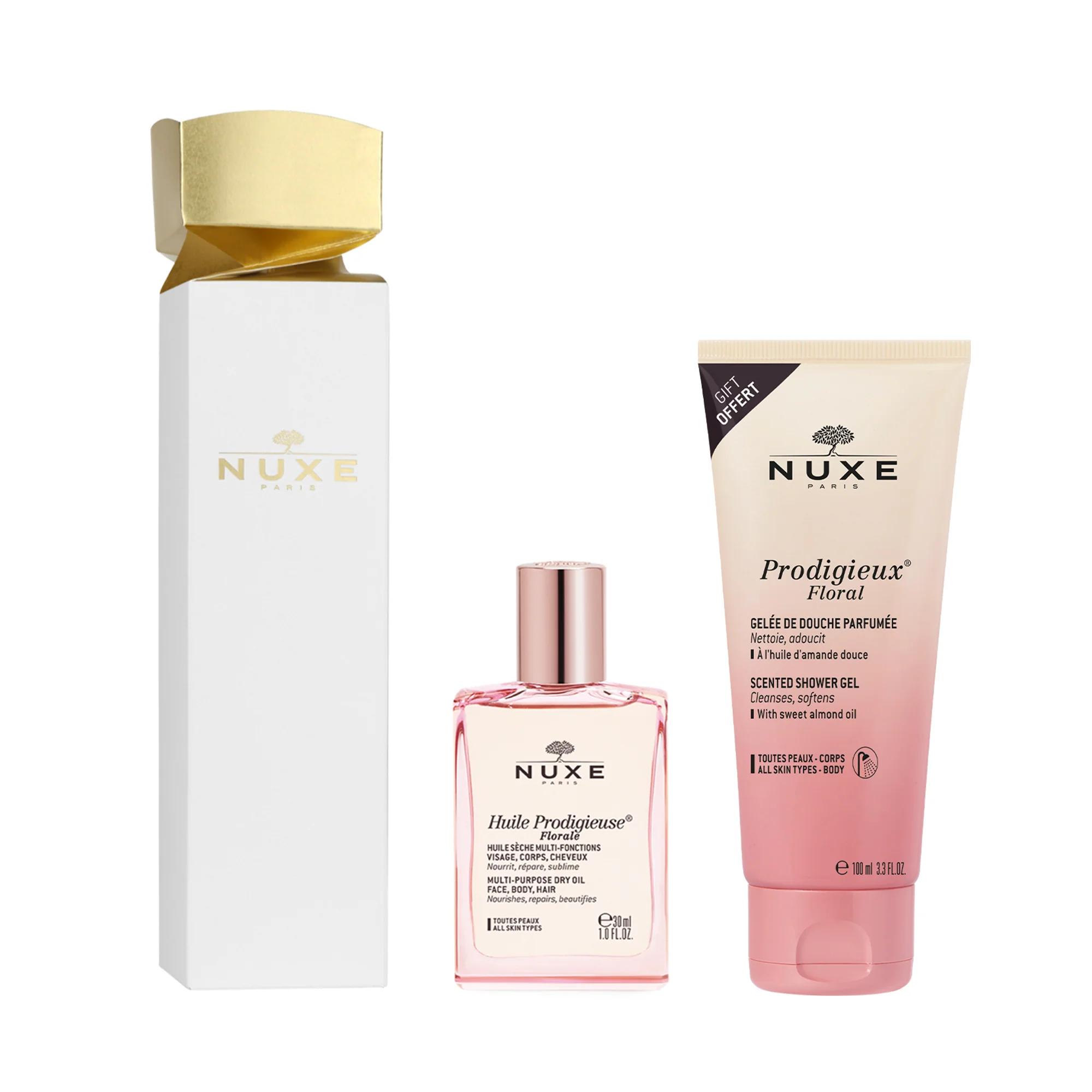 Huile Prodigieuse Cracker Huile Prodigieuse® Florale - Conjuntos para rosto e corpo, óleo facial nutritivo, óleo corporal