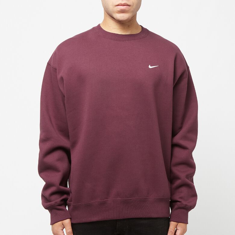 NIKE Solo Swoosh Fleece Crew Neck Shirt night maroon/white