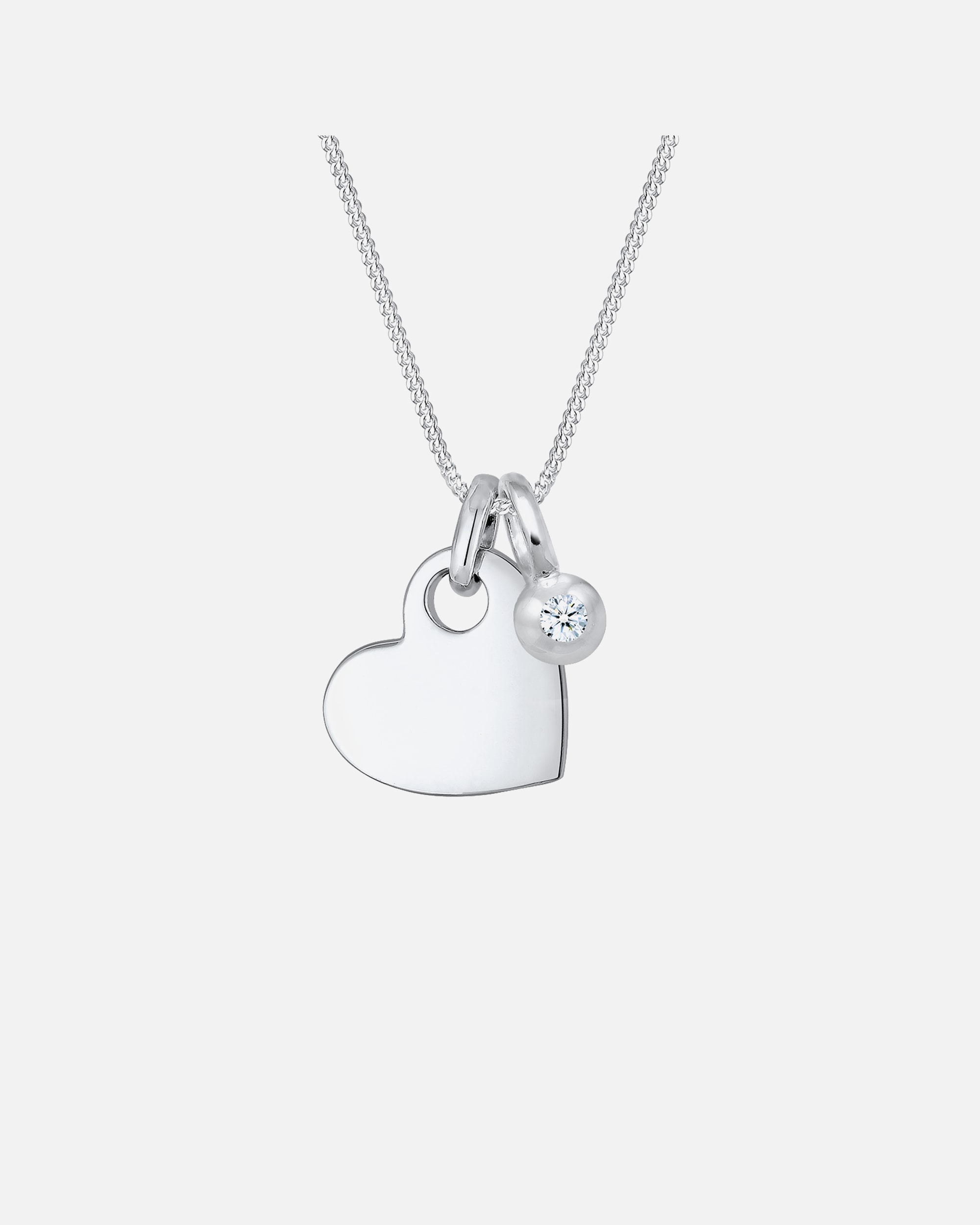 Wisiorek damski Elli DIAMONDS w kształcie serca z diamentem (0,03 ct.) - srebro (925/1000)