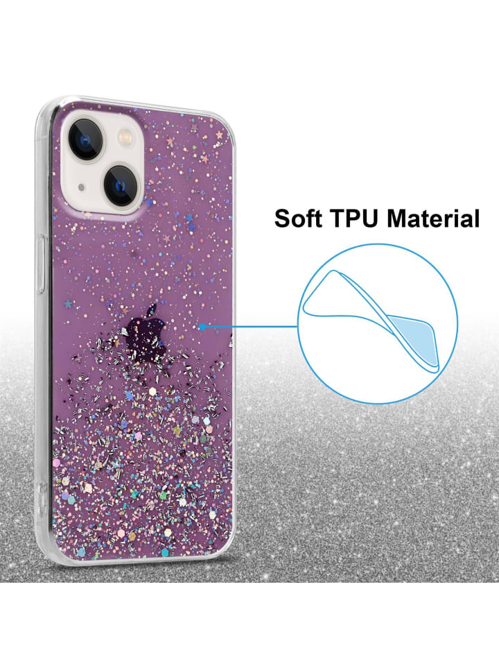 cadorabo Hülle für Apple iPhone 13 Glitter in Lila mit Glitter günstig kaufen onesize