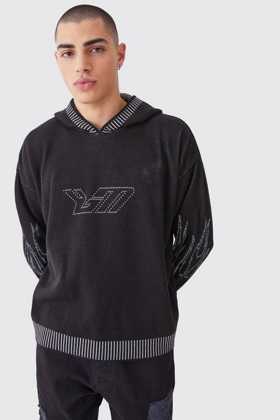 Kastiger Oversize Hoodie mit Logo