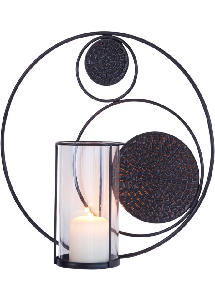 Wandkerzenhalter mit Glaseinsatz
