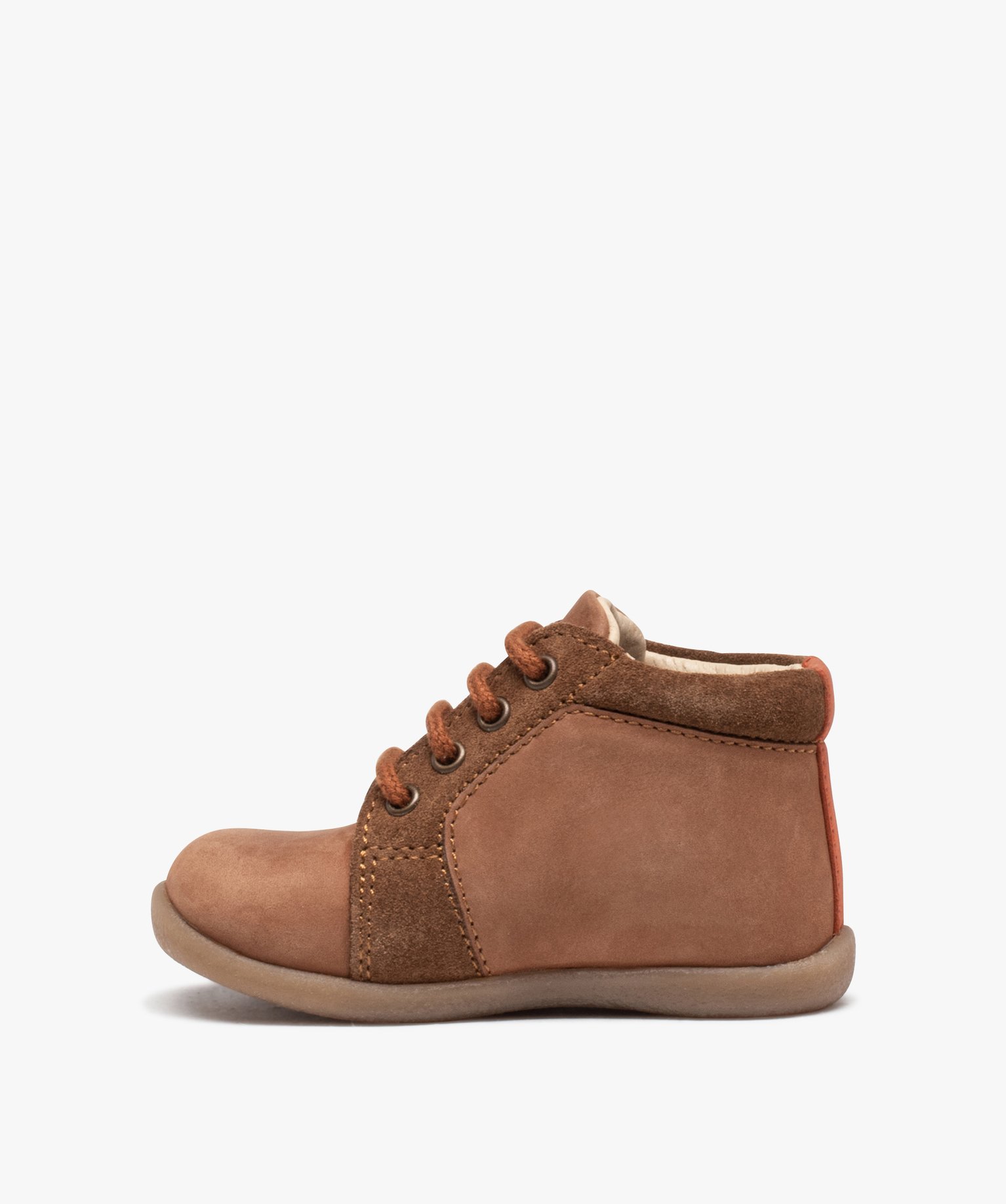 Bottillons premiers pas bébé Garçon en cuir motif étoile camel | GEMO