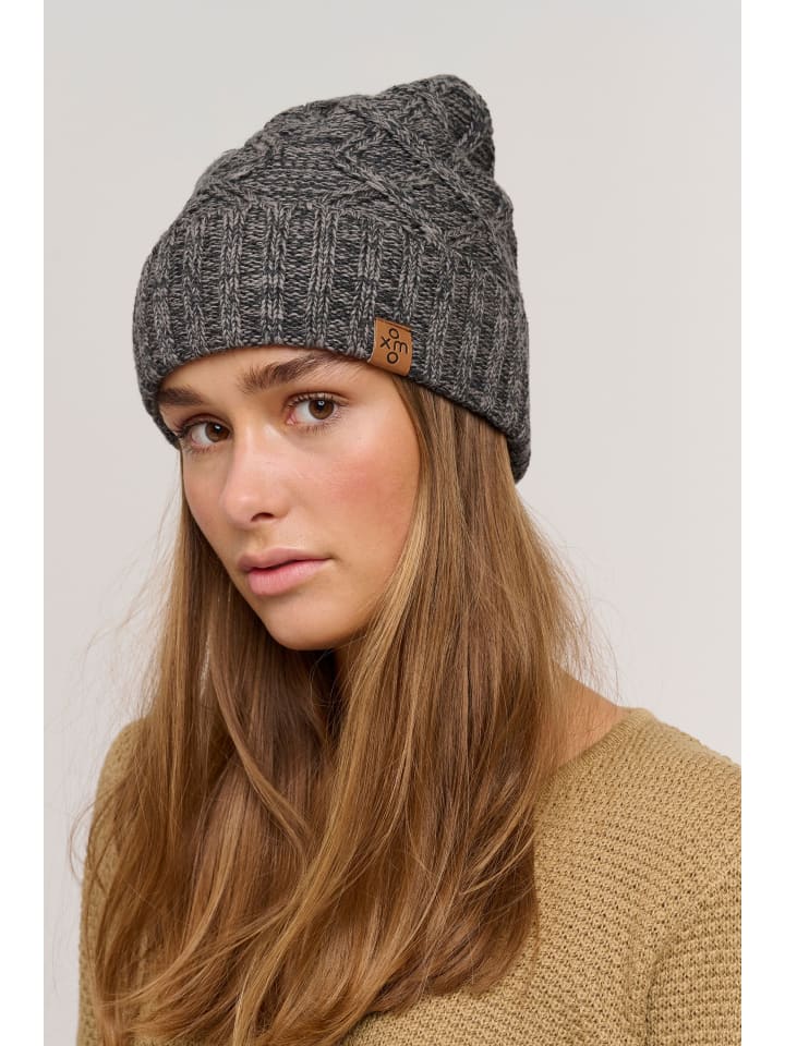 Oxmo Strickmütze OXPom 21300671-ME Pudelmütze aus 100% Baumwolle in Grau günstig kaufen onesize