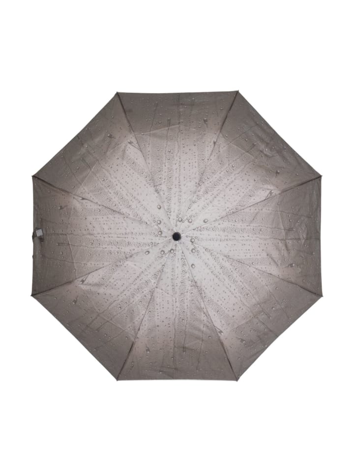 COFI 1453 Teleskop Taschenschirm mit Schutzhülle ø100 cm mit Tropfenmotiv in Braun günstig kaufen onesize