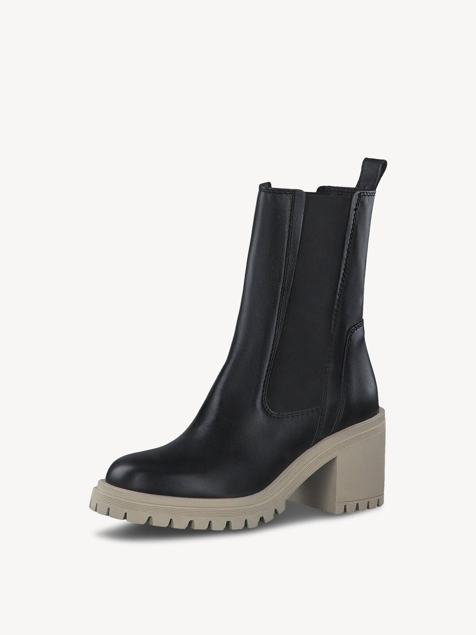 Bottine Chelsea en cuir - noir